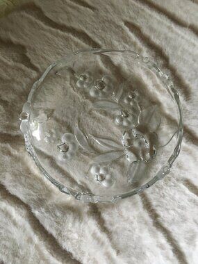90s Mikasa Crystal 6" Coupe Salad Plate Carmen Rose on Satin Glass #2